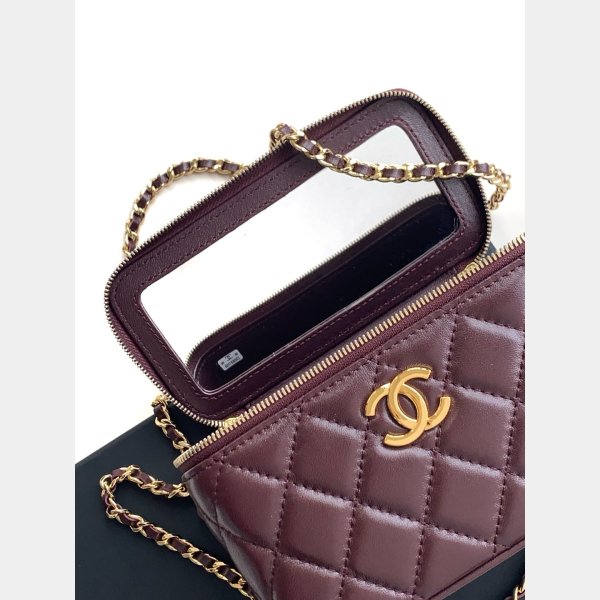 Replica AP4168 Vanity Clutch With Chain Shiny 1:1 Mirror Bag