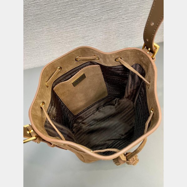 Top Quality 1:1 Mirror Prada Suede Bucket Bag 1BE079