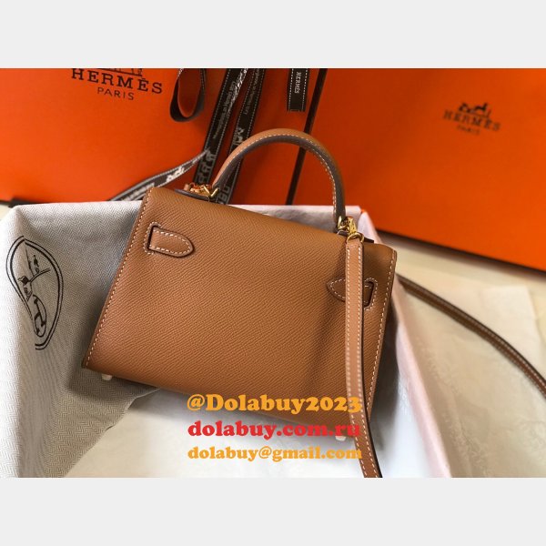 Camel Mini Kelly Replica Hermes Handbags