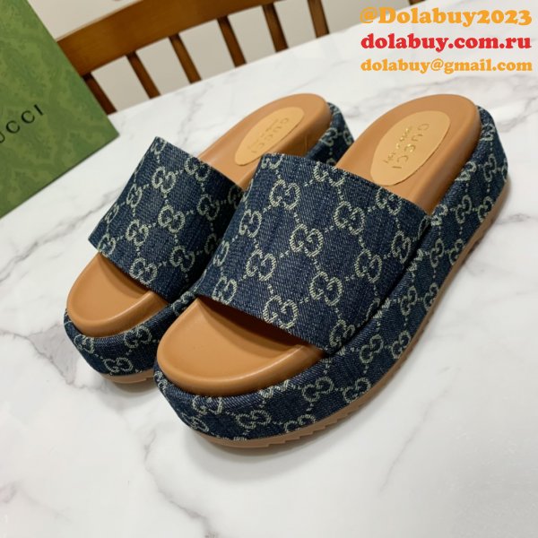 Canvas Slippers Replica Gucci Best High Quality Shoes