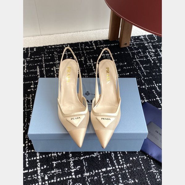 Prada 1:1 Mirror Mesh Fabric Slingback Pumps