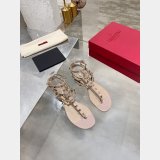 Valentino 1:1 Mirror ROCKSTUD METALLIC FLAT FLIP-FLOP SANDAL