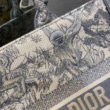 Best Christian Dior CD Book Tote Grey Tiger High Quality Bags