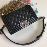 High Quality CC Le Boy Replica Best Black Bags lambksin 20cm