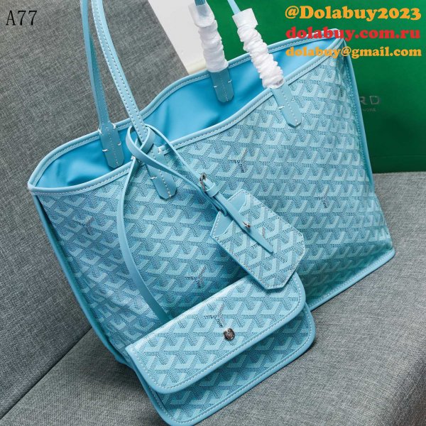 Wholesale Goyard Classic Chevron St. Louis PM Totes Sky-Blue Bags