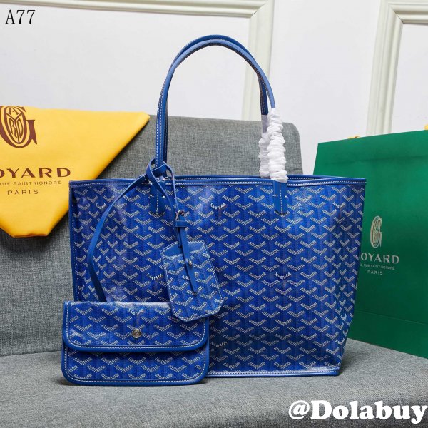 AAA+ Goyard Classic Chevron St. Louis PM Totes Blue Bags