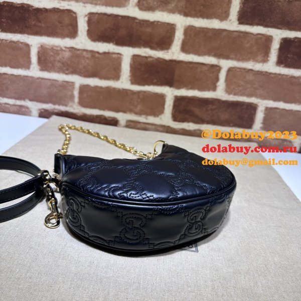 Gucci 1:1 Mirror 739736 GG Matelassé Designer Black/Pink Bag