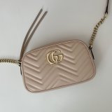 Gucci Replicas GG Marmont 447632 Pink Shoulder Best Bag