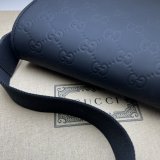 Gucci Fake GG Crossbody Rubber-effect 775097 Black Bag