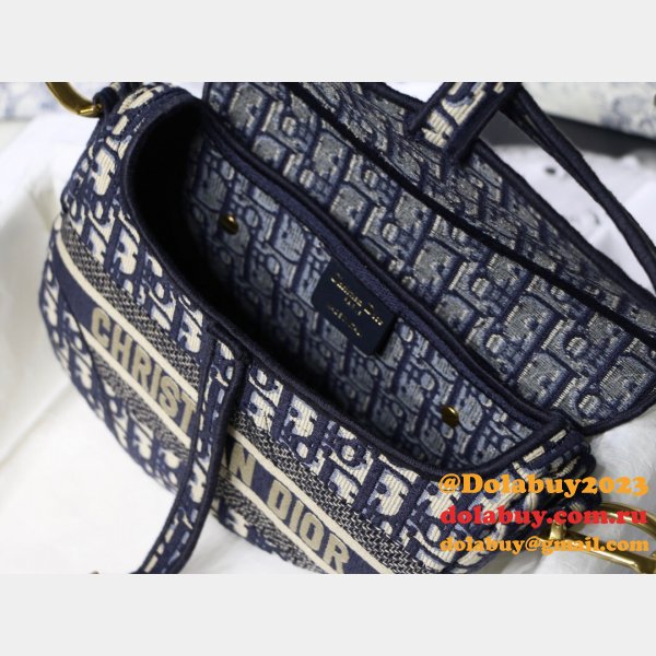 Replica Saddle Bag Blue Dior Oblique Jacquard