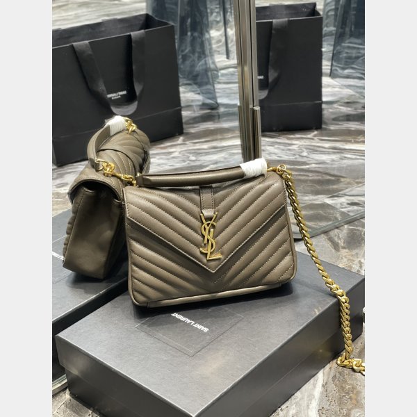 YSL Fake 392737 College Medium Chain Bag in Matelassé Leather