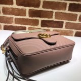 Top Quality Gucci Replica 498100 Leather GG Marmont Small Shoulder Bag