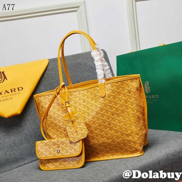 Designer Goyard Classic Chevron St. Louis PM Totes Yellow Bags