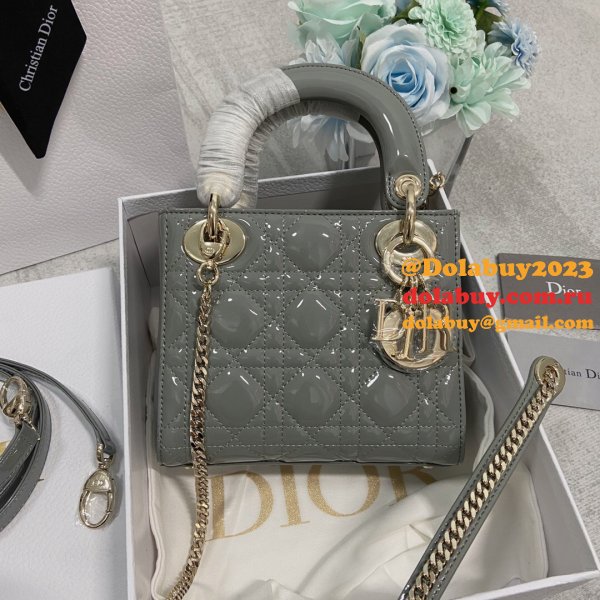 High Quality Christian Dior Lady patent leather 17CM Bag mini