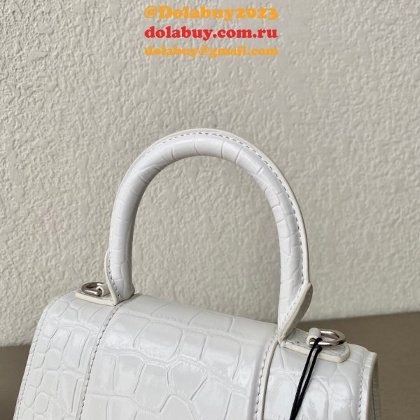 Fake Balenciaga Online Store Crocodile Pattern Hourglass 19/23cm Bag