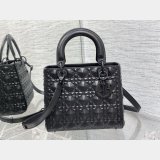 Christian Lady Dior 24cm AAA+ Replica Top Quality Black Bag