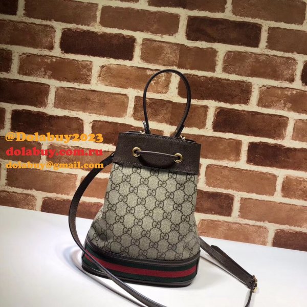 Beige/Ebony Knockoff 550621 GG Supreme Ophidia Small Bucket Bag