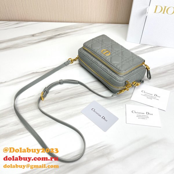 High Quality Dior Caro Bag Brown Supple Cannage Calfskin