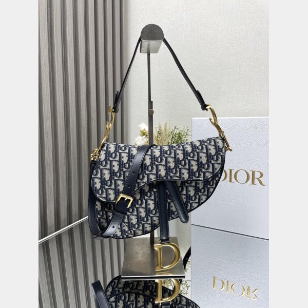 Our Christian Dior Designer Copy Saddle 19.5/25.5Cm Navy Bags