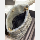 Saint Laurent Cheap Toy Loulou Puffer Matelassé Denim Bag