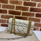 Gucci Replicas 443497 Chain Bags For Women GG Marmont small matelassé shoulder White