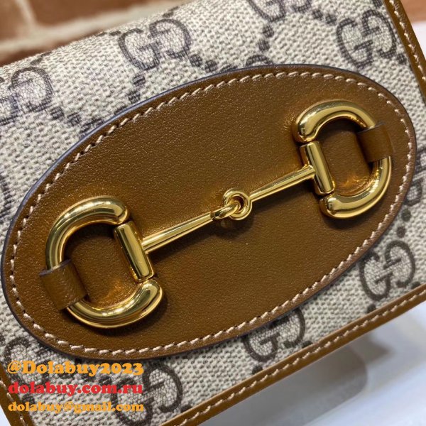 Top Quality Gucci Beige Fake 1955 Horsebit card case 621887 wallet