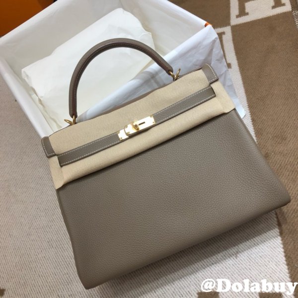 Hermes Kelly 32cm Togo leather Grey