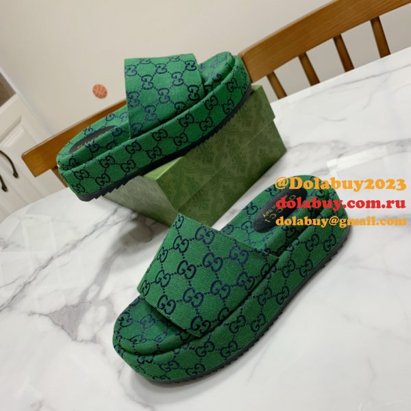 Canvas Slippers Replica Gucci Best High Quality Shoes