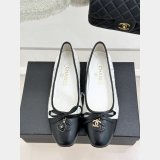 Wholesale CC Ballet Tweed Leather Flats