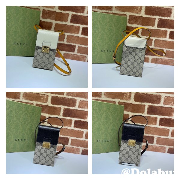 Replica Best Gucci 658229 Padlock mini bag in beige and ebony GG Supreme