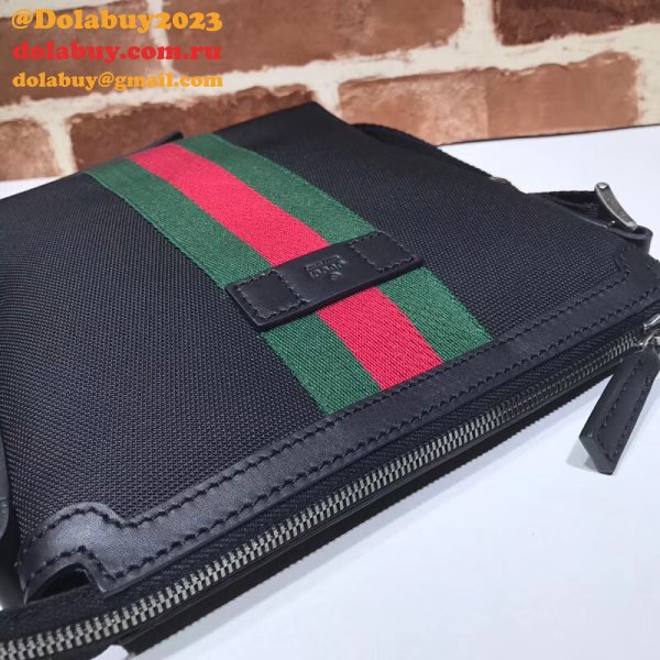 Top Quality Gucci Web GG Supreme Flat Messenger Replica 471454 Bag