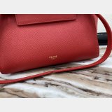 Celine cheap nano belt red bag in grained calfskin