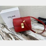 Celine Replicas Teen Classic Box Red Bag