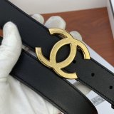 Cheap Replica CC Double C Belt Black Width 3.4cm 1145