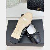 Wholesale CC Ballet Tweed Leather Flats