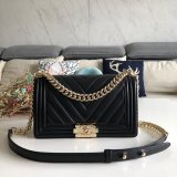 UK CC V Le Boy Top Quality Replica Black Bags Lambskin 25cm