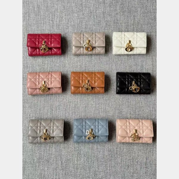 Wholesale Dior Lady Lamb Skin Wallet Inspired