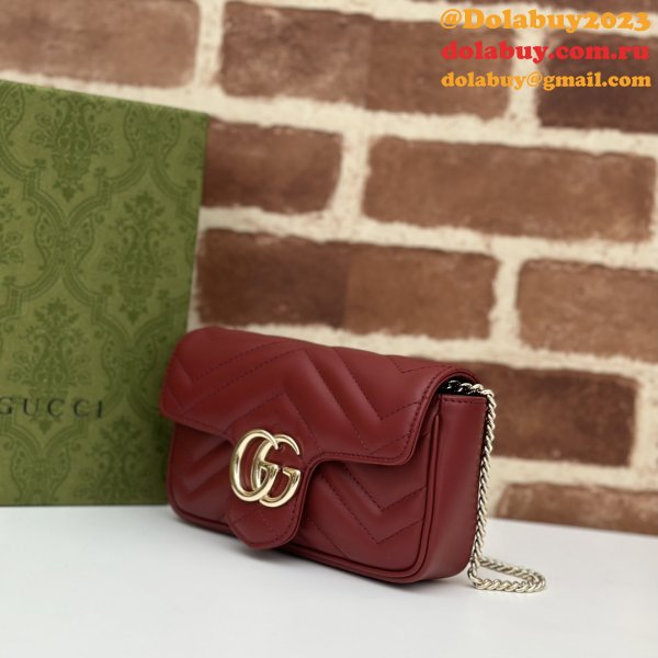 Gucci Replica Rosso Ancora GG Marmont Red Matelassé Chevron 476433/446744/443497 Bag