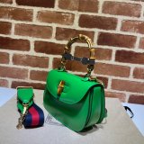 Perfect Gucci Copy 675797 Small top handle pink/green bag with Bamboo