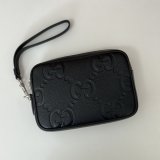 Gucci Replica 1:1 Mirror Jumbo GG Pouch 802148 Black Handbag