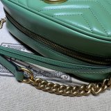 Designer Gucci Leather GG Marmont Top 447632 Matelassé Shoulder Bag