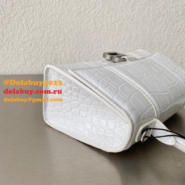 Fake Balenciaga Online Store Crocodile Pattern Hourglass 19/23cm Bag