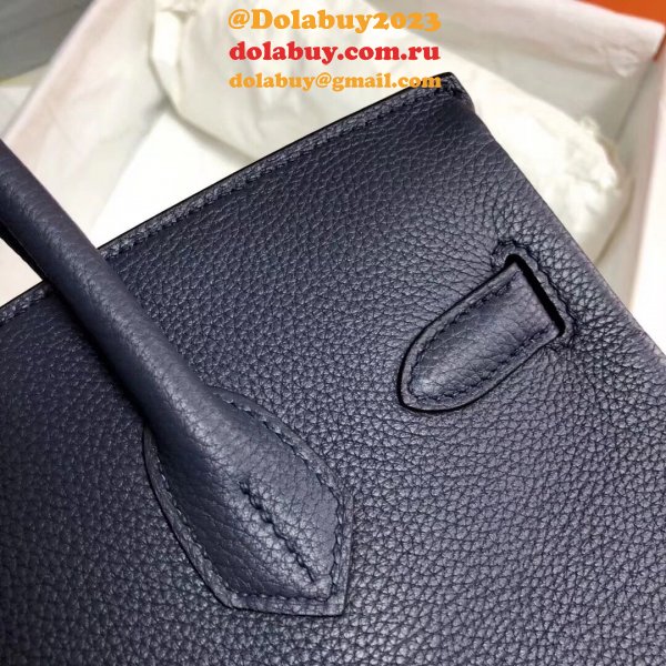 Hermes Birkin 35cm Togo leather Handbags Dark Blue